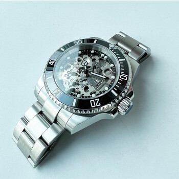 Custom Seiko Mod • Black Skeleton Submariner • 40mm